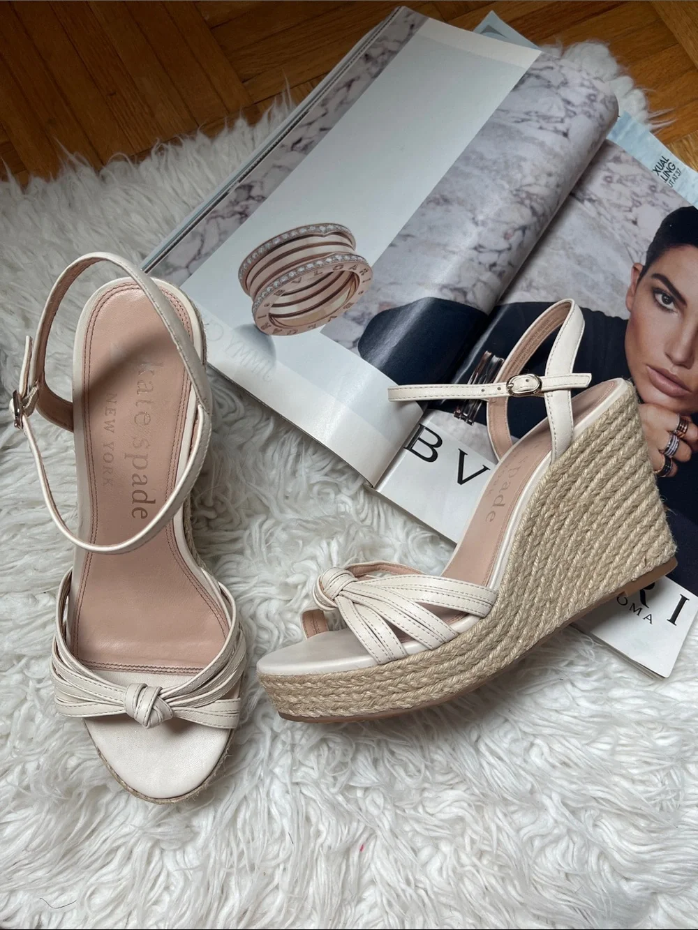 Kate spade Tessa Espadrille Wedges Women’s Cream Espadrille Wedge Sandals